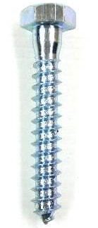 COACH SCREW  1/4x1  - (6x25mm)  -  ZINC PLATED.