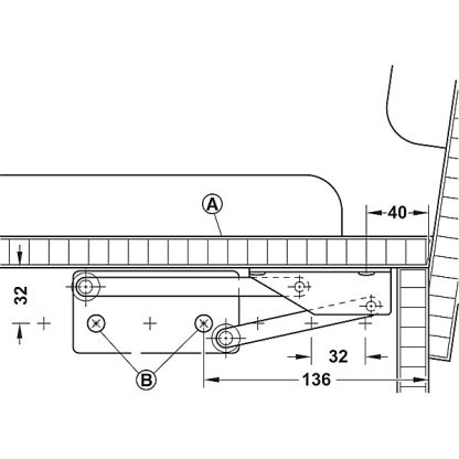 Blanket Box Hinge - Sprung - 12kg Rating - Image 3