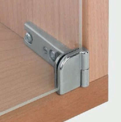 Glass Door Hinge - 180 Deg Openning - Matt Nickel Finish - Price Per Pair