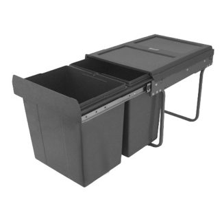 Waste Bin- Hafele- 2 x 15litre- Dark Grey Bins
