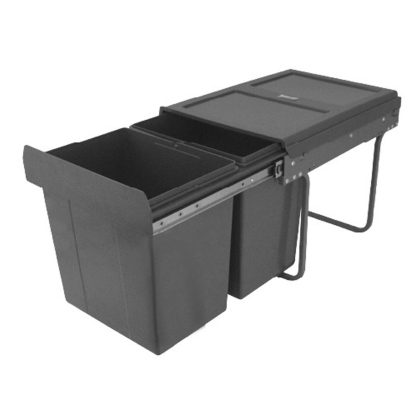 Waste Bin- Hafele- 2 x 15litre- Dark Grey Bins