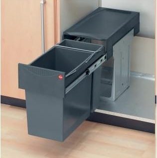 Waste Bin Hailo 1 x 24 Litre & 1 x 7 Litre- Grey Bins