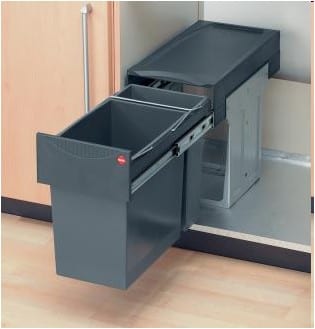 Waste Bin Hailo 1 x 24 Litre & 1 x 7 Litre- Grey Bins