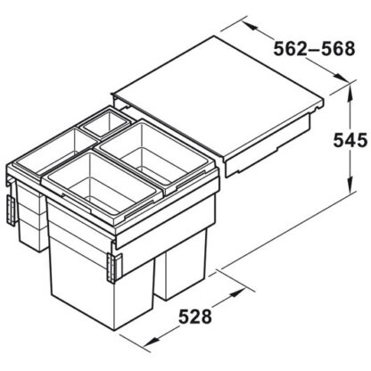 Hailo Waste System. 90.5Litre Capacity - Image 2