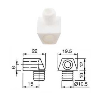 Plastic Knock Down Fitting - Plinth Connector - White
