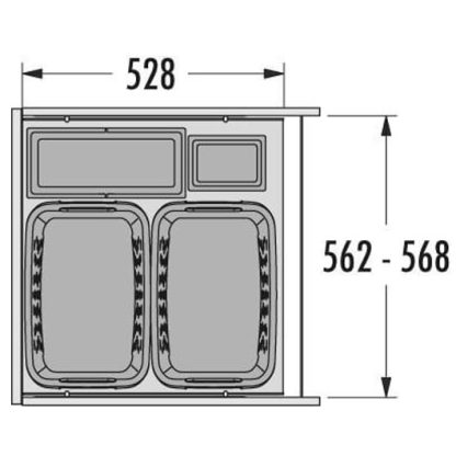 Hailo Laundry Carrier - 600mm Module - Four Basket - White - Image 4