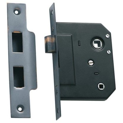 1145 - Bathroom Lock - Antique Copper - 44mm Backset - Image 2