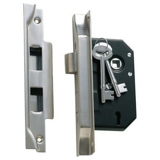 1158 - 3 Lever Rebated Mortice Lock - Satin Chrome - 44mm Backset