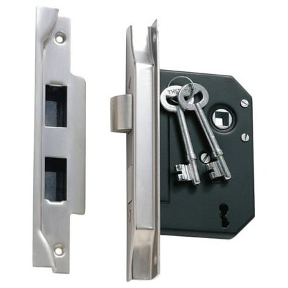 1159 - 3 Lever Rebated Mortice Lock - Satin Chrome - 57mm Backset