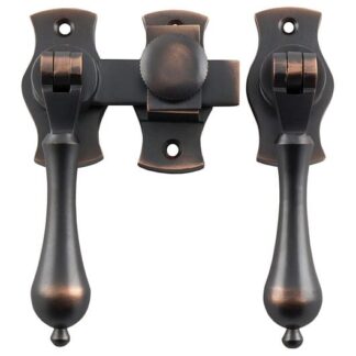 1183 - French Door Fastener - Teardrop - Antique Copper