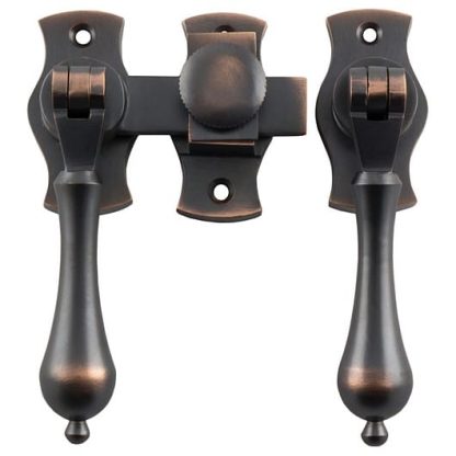 1183 - French Door Fastener - Teardrop - Antique Copper