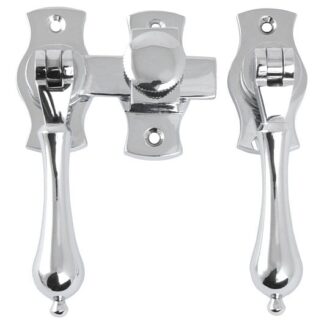 1187 - French Door Fastener - Teardrop - Chrome Plate