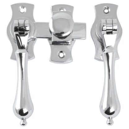 1187 - French Door Fastener - Teardrop - Chrome Plate