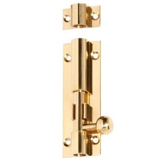 1406 - Barrel Bolt - 75x25mm - Polished Brass