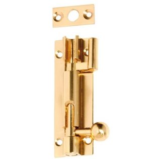 1416 - Barrel Bolt - Offset - Polished Brass - 75x25mm