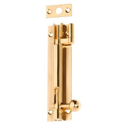 1417 - Barrel Bolt - Offset- 100x25mm Polished Brass