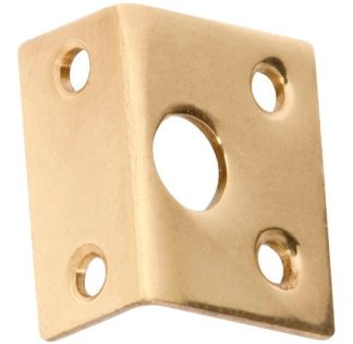 1418 - Right Angle Keeper - Polished Brass - 7.5mm Bolt