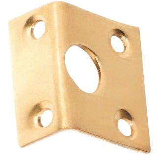 1421 - Right Angle Keeper - Polished Brass - 9mm Bolt