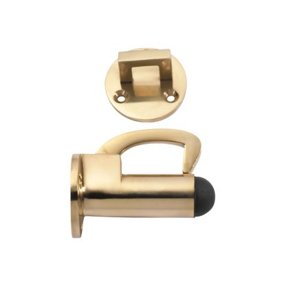 1511 - Hook Door Stop - Polished Brass - 67mm