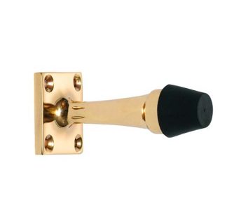 1515 - Door Stop - Wallmount - Polished Brass - 75mm