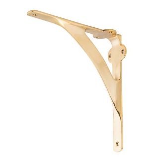 1540 - Shelf Bracket - Polished Brass. 130x130mm