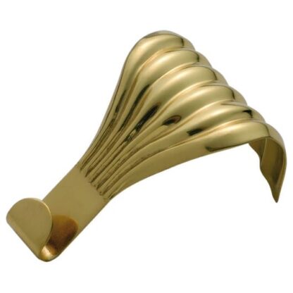 1551 - Picture Rail Hook Ribbed - Sheet Brass - Polished Brass