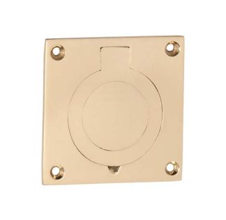 Tradco 1580 - Cellar Door Pull - Polished Brass - 63x63mm