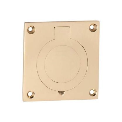 Tradco 1580 - Cellar Door Pull - Polished Brass - 63x63mm