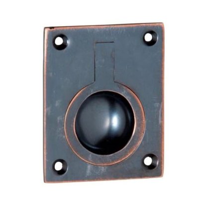 Tradco 1581 - Flush Pull - Antique Copper - 50x63mm
