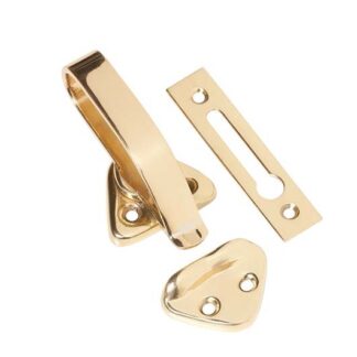 1685 - Hopper Window Catch - Polished Brass