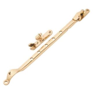1705 - Casement Stay - Sidemount - Polished Brass