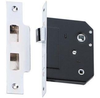 2213 - Bathroom Lock - Chrome Plate - 57mm Backset