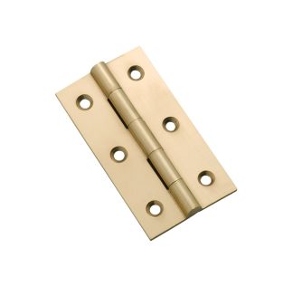 3753  Hinge - Butt Hinge - Fixed Pin - Polished Brass - 63x35mm