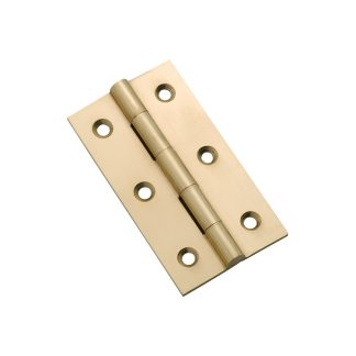 3753  Hinge - Butt Hinge - Fixed Pin - Polished Brass - 63x35mm