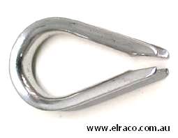 Wire Rope Thimble 6mm Stainless Steel  316. Price Per Pack Of Ten