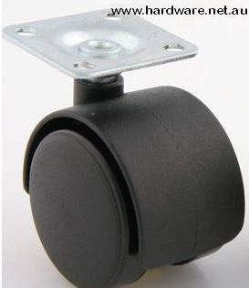 Castor Twin Wheel 40mm. Plate Fix