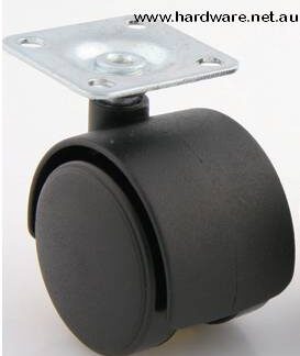 Castor Twin Wheel 40mm. Plate Fix