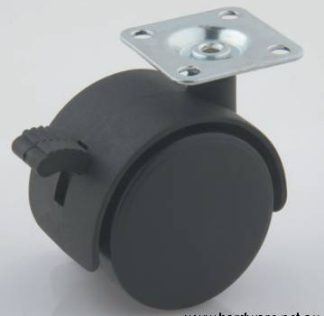 Castor Twin Wheel 40mm. Plate Fix With Brake