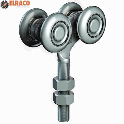 Click for more information on :  Four Wheel Industrial Sliding Door Roller. M12 X 60mm Fixing -Cowdroy OM51300