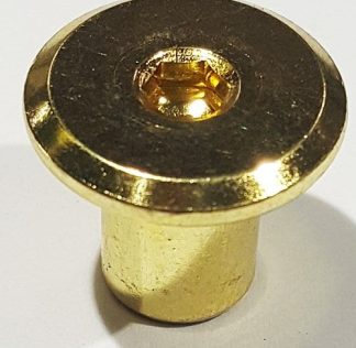 Domed Head 17mm. M6 Thread. Brass Plated Steel. Packs of 20 pcs