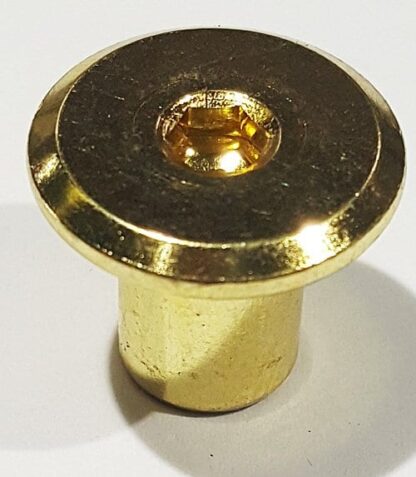 Domed Head 17mm. M6 Thread. Brass Plated Steel. Packs of 20 pcs