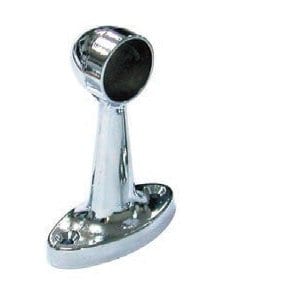 End Pillar for 19mm Hanging Rod - Oval Based - Chrome Plated
