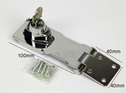 Hasp Staple 100mm - Lockable  - Chrome Plate - Image 2