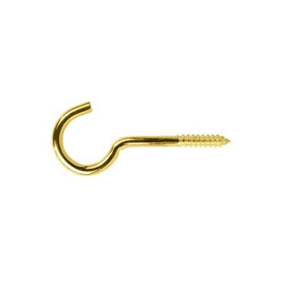 Screw Hook - Brass Plated - 102mm Overall