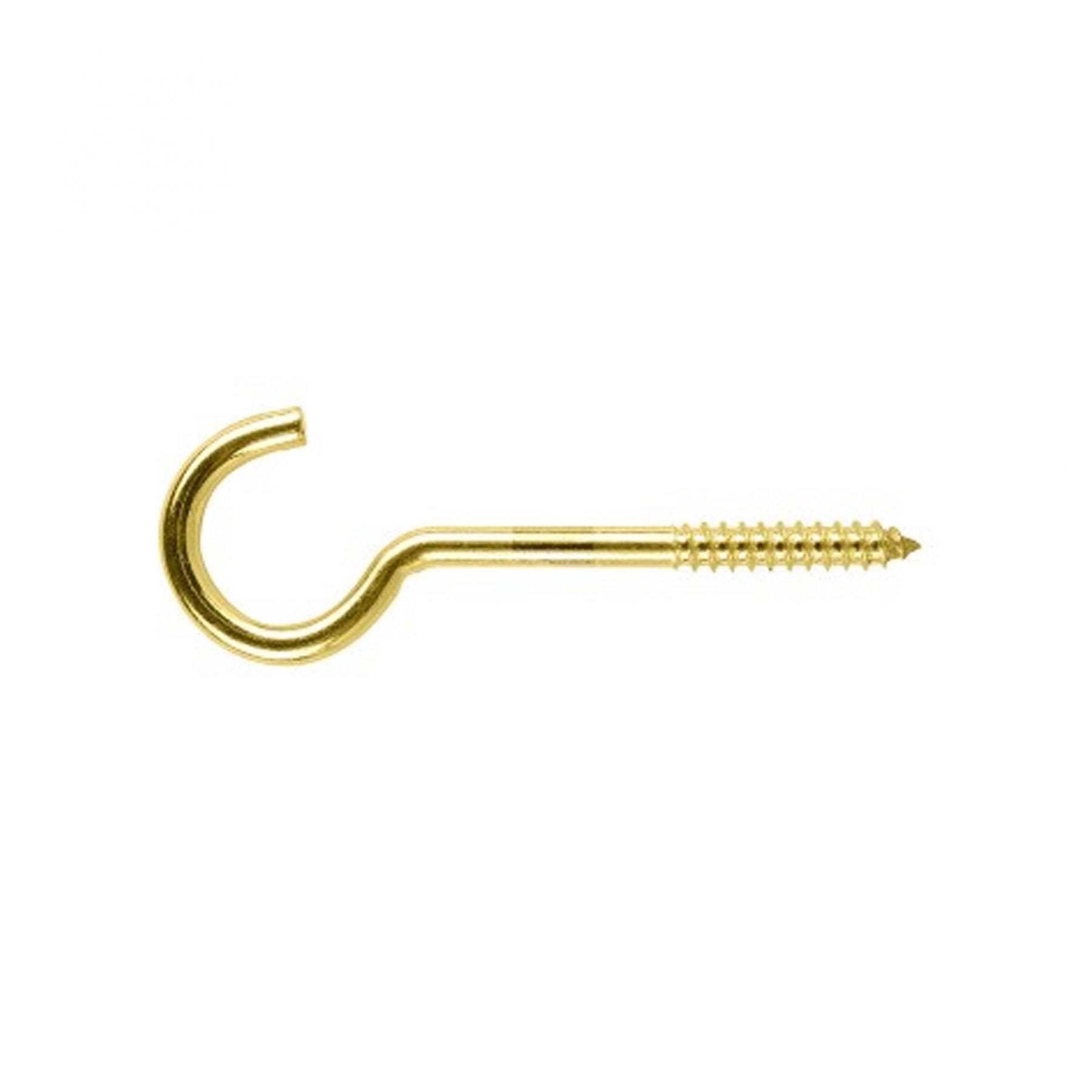 Screw Hook - Brass Plated - 114mm Overall