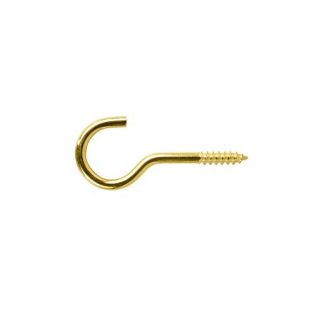 Screw Hook - Brass Plated - 60mm Overall