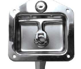 Folding  T  Lock. Polished Stainless Steel. Random Keyed. Straight Cam