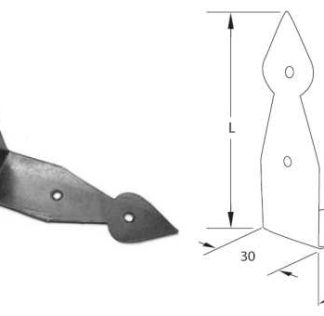 Corner Strap 140x140x30mm . Snake Head Design