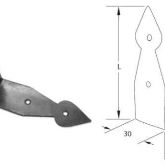 Corner Strap 140x140x30mm . Snake Head Design