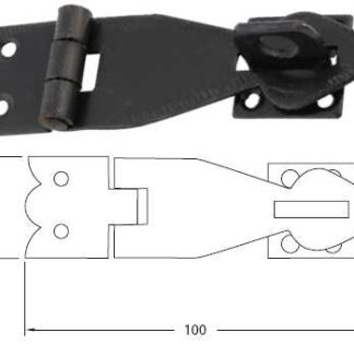 Hasp Staple 110mm. Snake Head Design